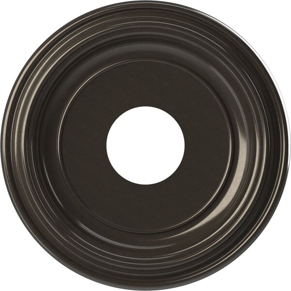 Ekena Millwork Traditional PVC Medallion (Canopies up to 7 1/2"), 13"OD x 3 1/2"ID x 1 1/4"P, Metallic Charcoal CMP13TRCCH - main